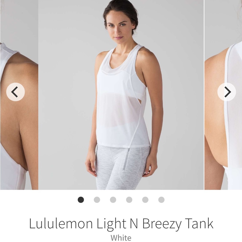 Lululemon Light and Breezy Tank in white.  Size 12.  2 in 1!